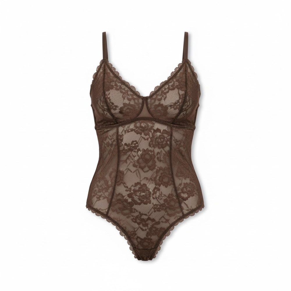 NWOT Popilush Lace Bodysuit Size XXL Brown